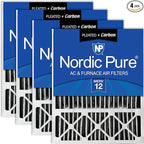Nordic Pure 20x25x5 (Actual Size: 19 3/4 x 24 3/4 x 4 3/8) Lennox X6673 X6675 Replacement Ã‚ MERV 12 Pleated + Carbon 4 Pack