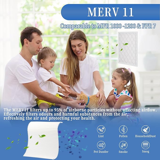 5 Pack 14x14x1 MERV 11 Air Filter Refills, Replaceable Filter Media only for 14x14x1 Reusable Frame (Frame Not Included)