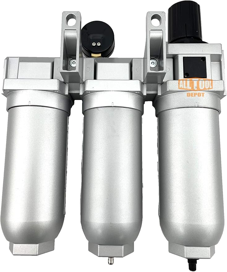 3/4" NPT SUPER DUTY Industrial Grade Filter Regulator Coalescing Desiccant Dryer System For Compressed Air Lines, Metal Bowls, Great For Paint Spray And Plasma Cutter (AUTO DRAIN)