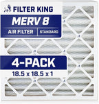 Filter King 18.5x18.5x1 Air Filter | 4-PACK | MERV 8 HVAC Pleated A/C Furnace Filters | MADE IN USA | Actual Size: 18.5 x 18.5 x .75"