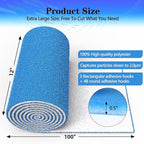 Air Vent Filter, 12"X100" Cut to Size Air Filter Material, MERV 8 Electrostatic Air Filter Roll, Blue & White Vent Filters for Home Floor, Rv Ac Vent, Ceiling, Refrigeration, HVAC Furnace Vent, Etc