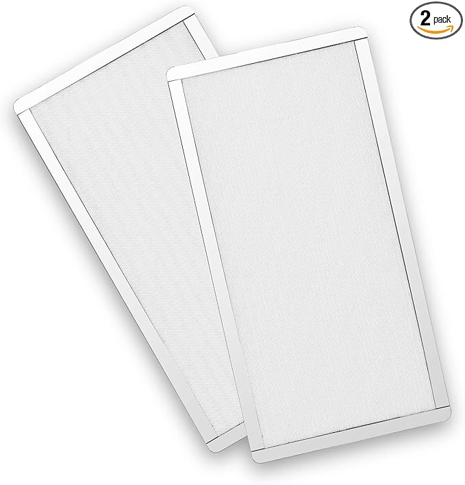 287mm 140mm x 2 PC Fan Dust Mesh Filter 11.3inch x 5.79inch PVC Computer PC Case Dust Proof Filter Cover Magnetic White 2-Pack