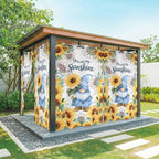 Summer Outdoor Curtains for Patio Sunflowers Gnome Eucalyptus Leaves Waterproof Outside Curtains with Grommet Top Weatherproof Curtain for Cabana Pergola Gazebo, 1 Panel, 54" W x 95" L