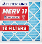 Filter King 11.25x11.25x1 Air Filter | 12-PACK | MERV 11 HVAC Pleated A/C Furnace Filters | MADE IN USA | Actual Size: 11.25 x 11.25 x .75"