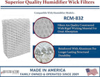 Air Filter Factory Replacement For ReliOn RCM-832 Humidifier Wick Filters 2-Pack