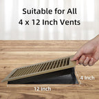 Floor Vent Screen Net for Home Floor, Floor Register Cover Trap 4 x 12 Inch, Air Vent Filter Mesh Catches Coin, Toys, Pet Food and Hair - with Spreader Bar 4 Pack
