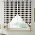 Swag Curtain Valances for Kitchen Windows,Farm Wooden House Black Buffalo Plaid Short Rod Pocket Window Valance,Western Star Swag Topper for Bedroom Living Room,2 Panels 36x63in