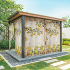 Summer Gnome Outdoor Curtains for Patio Gnome Lemon Leaf Vintage Waterproof Outside Curtains with Grommet Top Weatherproof Curtain for Cabana Pergola Gazebo, 1 Panel, 54" W x 95" L