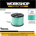 WORKSHOP Wet/Dry Vacs Vacuum Filters WS13045F HEPA Media Filter For Shop Vacuum Cleaner (Single HEPA Media Filter For Wet/Dry Vacuum Cleaner) Fits WORKSHOP 3-Gallon to 4.5-Gallon Shop Vacuum Cleaners