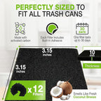 Premium 12 Pack Activated Carbon 3 in 1 Garbage Can Odor Absorber Filters Coconut Charcoal Puck Deodorizer Step Replacements for Kitchen Trash On The Go Bag Air Freshener Pods Compatible Magic Small