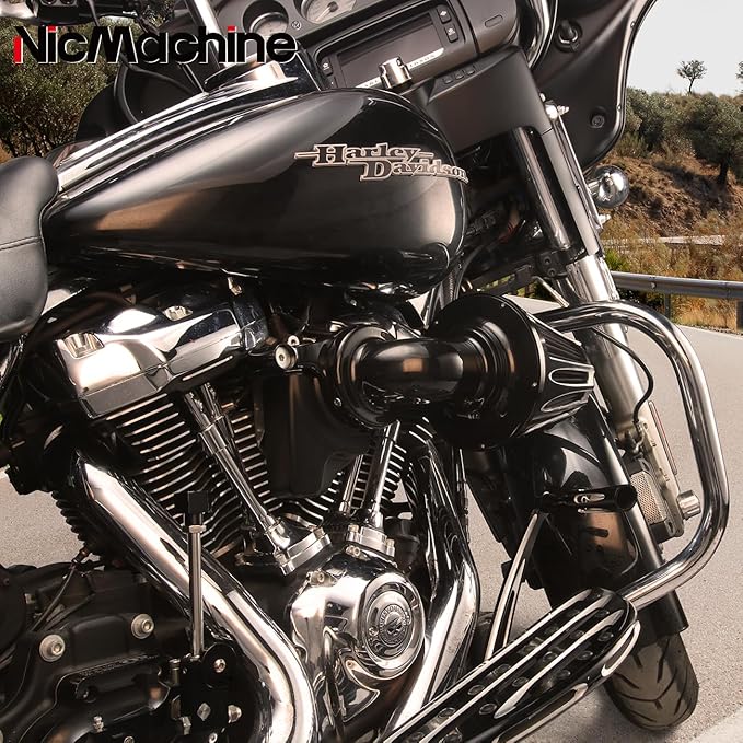 Big Sucker cone Air filter intake for harley air Cleaner Sportster Softail fatboy heritage dyna touring street road king Glide (Deep style -Black, Type A : For Sportster XL models)