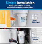 GE MWF™ Refrigerator Water Filter, Genuine Replacement Filter, Certified to Reduce Lead, Microplastics, PFOA/PFOS, and 50+ Other Impurities, Compatible with GE Appliances Brands, Pack of 1