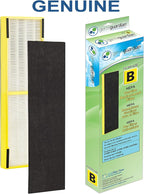 GermGuardian HEPA Pure Genuine Air Purifier Filter B, Removes 99.97% of Pollutants, Wildfire Smoke, Odors, for AC4825, AC4300, AC4900, AC4880, AC4850, CDAP4500, 2-Pack, Black/Yellow, FLT48252PK