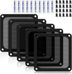 Dust Filter PC 140mm -5Pack Magnetic Fan Dust Mesh Filter for Computer Cooler Fan/PSU/Routers, PVC 50 Mesh PC Case Screen Dustproof Vent Filter Cover Fan Grills (PVC, 140 * 140mm, 5pcs, Black)