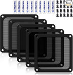 Dust Filter PC 140mm -5Pack Magnetic Fan Dust Mesh Filter for Computer Cooler Fan/PSU/Routers, PVC 50 Mesh PC Case Screen Dustproof Vent Filter Cover Fan Grills (PVC, 140 * 140mm, 5pcs, Black)