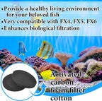Timgle 20 Pcs Fx4 Carbon Filter Pads Carbon Foam Compatible with Fluval Fx5/ Fx6 Canister Filter Replacement Impregnated Pads 7 Inch