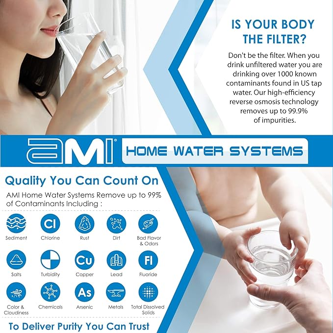Inline Carbon Water Filter | 10" Length | 1/4" Quick Connect In/Out (1/4" QC) | For Chlorine Taste & Odor or Post Filter for Home RO | RO Stage 5 Polishing Filter