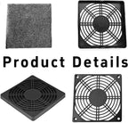 4Pcs 120mm Cooling Fan Filter, Plastic Dustproof Mesh Cover for PC Computer Case, Effective Dust Protection, Easy Installation, Reusable Filter Grill Black
