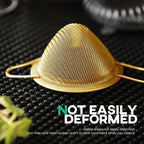 Homestia Fine Mesh Strainer for Kitchen, 304 Stainless Steel Cocktail Sieve Sifters for Food, Liquid Strainer for Drinks, Tea, Coffee, Juice, Flour, Spice, Fruits, Vegetables (Gold, 2 Pieces)