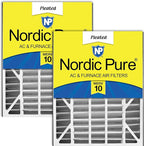 Nordic Pure 20x25x5 (Actual Size: 19 3/4 x 24 1/4 x 4 7/8) Air Bear AC Filter Replacement MERV 10 Pleated + Carbon 2 Pack