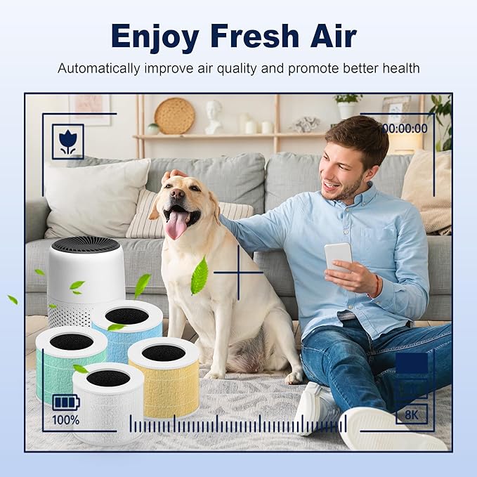 Core Mini Toxin Absorber Replacement Filter for LEVOIT Core Mini and Core Mini-P Air Purifier, 3-in-1 H13 Grade True HEPA and Activated Carbon, Core Mini-RF-TX, 3 Filter & 10 Fragrance Sponge, Green