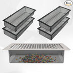Floor Register Vent Cover Filter Net, 4"x10" Air Vent Screen Mesh Covers Catcher Filter Hoods for Home Floor Registers Vent Filters, Black (4 Packs)