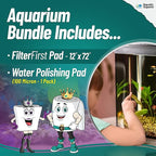 Aquatic Experts Aquarium Polishing Filter Pad, Water Polishing Pad for Aquarium Filters, Filter Floss for Fish Tank Filters, (100 Micron, Aquarium Bundle)