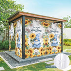 Summer Outdoor Curtains for Patio Sunflowers Gnome Eucalyptus Leaves Waterproof Outside Curtains with Grommet Top Weatherproof Curtain for Cabana Pergola Gazebo, 2 Pack, 54" W x 95" L