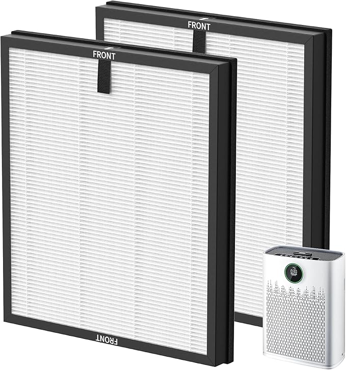 2 Pack HAP603 Replacement Filter Compatible with ECOSELF HAP603 / HAP603WF Air Purifier, Air Purifiers Replacement Filter for Home Large Room, # RFHAP603, White