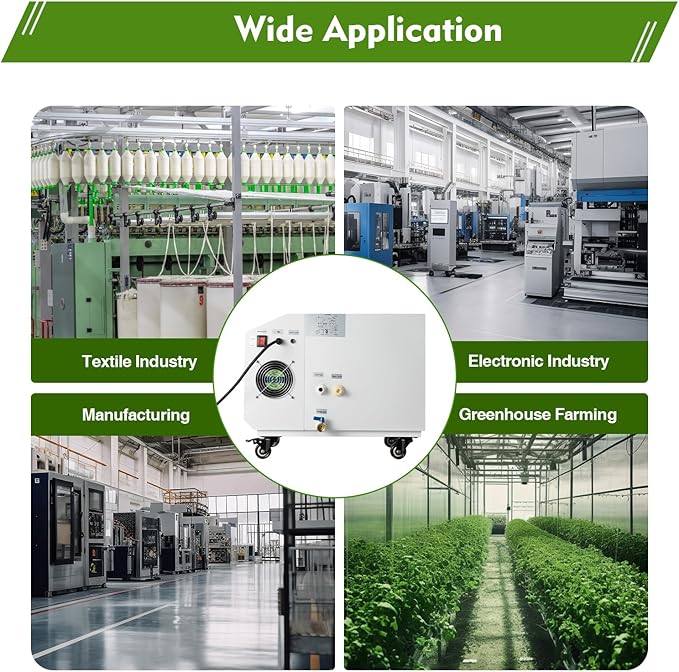 Agricultural Ultrasonic Humidifier, 110V 300W Agricultural Humidifier with 10 Atomizing Discs & 160m³/H Air Flow, Cool Mist Machine with Humidity Sensor and Water Filter for Warehouse Greenhouse