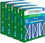 Filterbuy 20x25.25x3.5 Air Filter MERV 13 Optimal Smoke & Allergy Defense (4-Pack), Pleated HVAC AC Furnace Filters for AprilAire Space-Gard 102 & 2120 (Actual Size: 19.94 x 25.38 x 3.75)