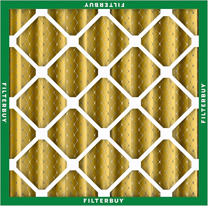 Filterbuy 25x25x4 Air Filter MERV 11 Superior Pet & Allergy Defense (6-Pack), Electrostatic Pleated HVAC AC Furnace Filters Replacement, Made in USA (Actual Size: 24.50 x 24.50 x 3.63)