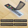 Magnetic Floor Register Vent Covers, 2 x 12 Inch Air Vent Filter Mesh, Sticky Magnet PVC Vent Screen Net for Wall Ceiling Floor Catches Toys Snacks Pet Hair and Pet Food 4 Pack