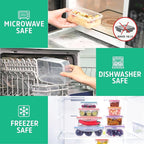 RockBerry 46 PCS Food Storage Containers with Lids Airtight- Plastic Container for Pantry Kitchen Organization-Microwave Dishwasher,Freezer Safe 100% Leak Proof (23 Stackable Boxes-23 Lids)