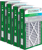 Filterbuy 16x25x5 Air Filter MERV 8 Essential Dust & Allergy Defense (4-Pack), Electrostatic Pleated HVAC AC Furnace Filters for Trion Air Bear 255649-105 and More (Actual Size: 15.63 x 24.13 x 4.88)