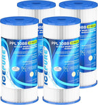 ICEPURE 50 Micron 10" x 4.5" Whole House Extra Coarse Pleated Sediment Filter for Well Water, Replacement Cartridge for GE FXHSC, Culligan R50-BBSA, DuPont WFHDC3001, W50PEHD, R50-BB, 4Pack