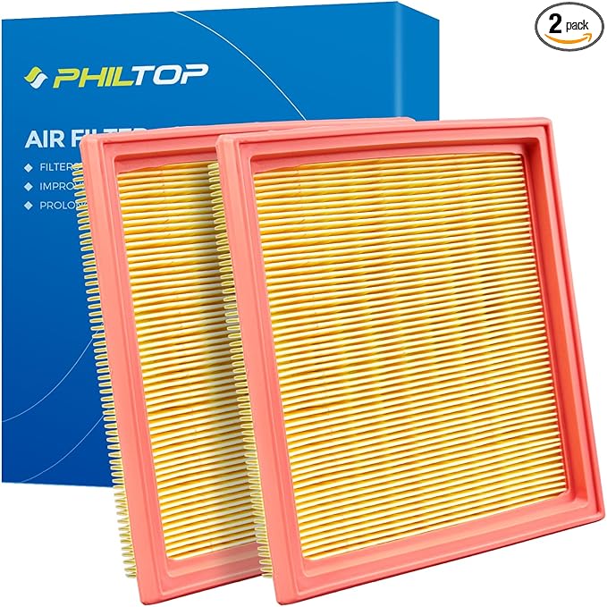 PHILTOP Engine Air Filter, CA10544 2PCS Compatible with INFINITI G37 2008-2013, G35 2007-2008, QX50 2014-2017, EX35, G25, Q60, Q40, EX37, Nissan 370Z 2009-2020, 350Z 2007-2009