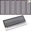 6 Pack Strong Magnetic Floor Vent Cover - PVC Mesh Register for Wall Ceiling Floor Catch Debris Hair Insect (Black, 4 x 12 Inch)