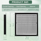 2-Pack 20"x20" Gable Vent - Premium Aluminum，Filter Screen for Removable, Ideal for Gables, Sheds, and Attics - Vent Opening 18"x18" - Boost Ventilation and Guard Against Moisture