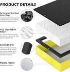 3 pack FLT4825 Filter B Replacement ＆ LB4000 Compatible with G-Guardian Filter B Purifier AC4825 AC4825E AC4300 AC4800 AC4900 AC4850, 3 HEPA Filters + 9 Carbon filters+ 1 lb4000 uv light bulb