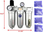 3/4" NPT SUPER DUTY Industrial Grade Filter Regulator Coalescing Desiccant Dryer System For Compressed Air Lines, Metal Bowls, Great For Paint Spray And Plasma Cutter (AUTO DRAIN)
