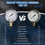 SINOCMP Hydraulic Pressure Gauge Test Kit with 3 Gauges 25/40/60MPa, 16 Straight Connectors, 3 Tee Connectors, 3 Test Hoses 64.5IN, Construction Machinery Excavator Hydraulic Tester Kit