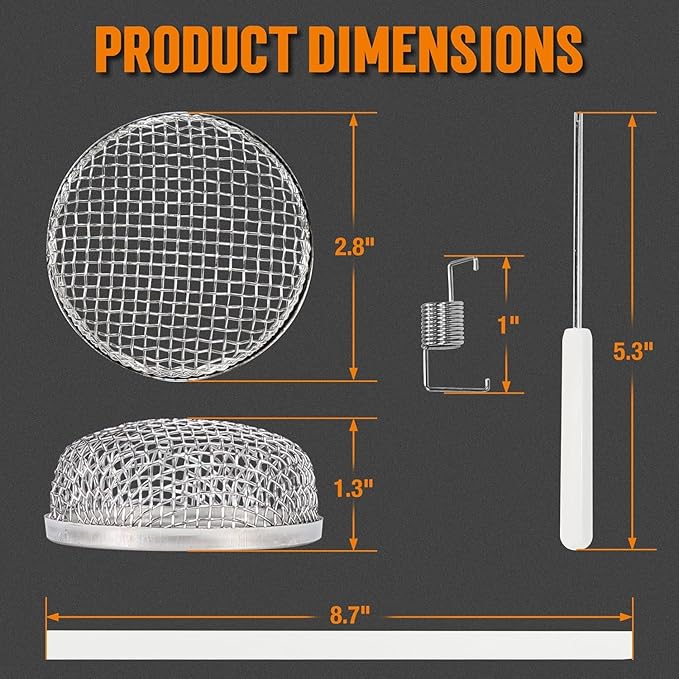 TONDA RV Furnace Vent Screen, Bug Screens Heater Vent Cover for Camper with Installation Tool and Silicone Rubber, 2.8 x 1.3 Inch, 4 Pack