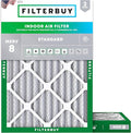 Filterbuy 24x28x2 Air Filter MERV 8 Essential Dust & Allergy Defense (2-Pack), Electrostatic Pleated HVAC AC Furnace Filters Replacement, Made in USA (Actual Size: 23.50 x 27.50 x 1.75)