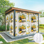 Lemon Outdoor Curtains for Patio Lemons Baskets Summer Tropical Plant Wood Waterproof Outside Curtains with Grommet Top Weatherproof Curtain for Cabana Pergola Gazebo, 2 Pack, 54" W x 108" L