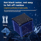 Pure Cube Water Trough Filter - Fish Tank Kit with Activated Carbon, Super Strong Honeycomb Aquarium Filter Media for Small Fish Tanks, Ponds & Livestock Water Purification (1PC, Blue)