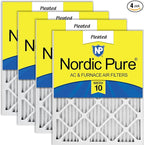 Nordic Pure 18x18x1 (Actual Size: 17 3/4 x 17 3/4 x 3/4) Pleated MERV 10 Air Filters 4 Pack