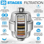 AquaHomeGroup 20-Stage Premium Shower Filter Replacement Cartridge with Spin Propeller (No Housing) - Water Filter Refill Compatible with Any Shower Filter of Similar Design 15 and 20 Stages