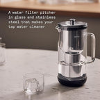 Aarke Purifier Regular 1.18L Glass Pitcher Bundle w/Steel Filter, BPA-Free, 3 Enriched + 1 Pure Granules - Filters & Adds Minerals
