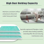 Spray Booth Capture Filter (20x20 in, 50/case) - Fiberglass Exhaust Air Filter Green, 15g Paint Booth Filter